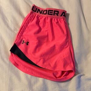 Under Armour Women's Neon Pink/Black Athletic Shorts